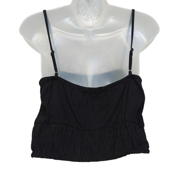 Urban Social Linen Blend Black Camisole Tank Top Size M – Square Neck - Picture 2 of 9